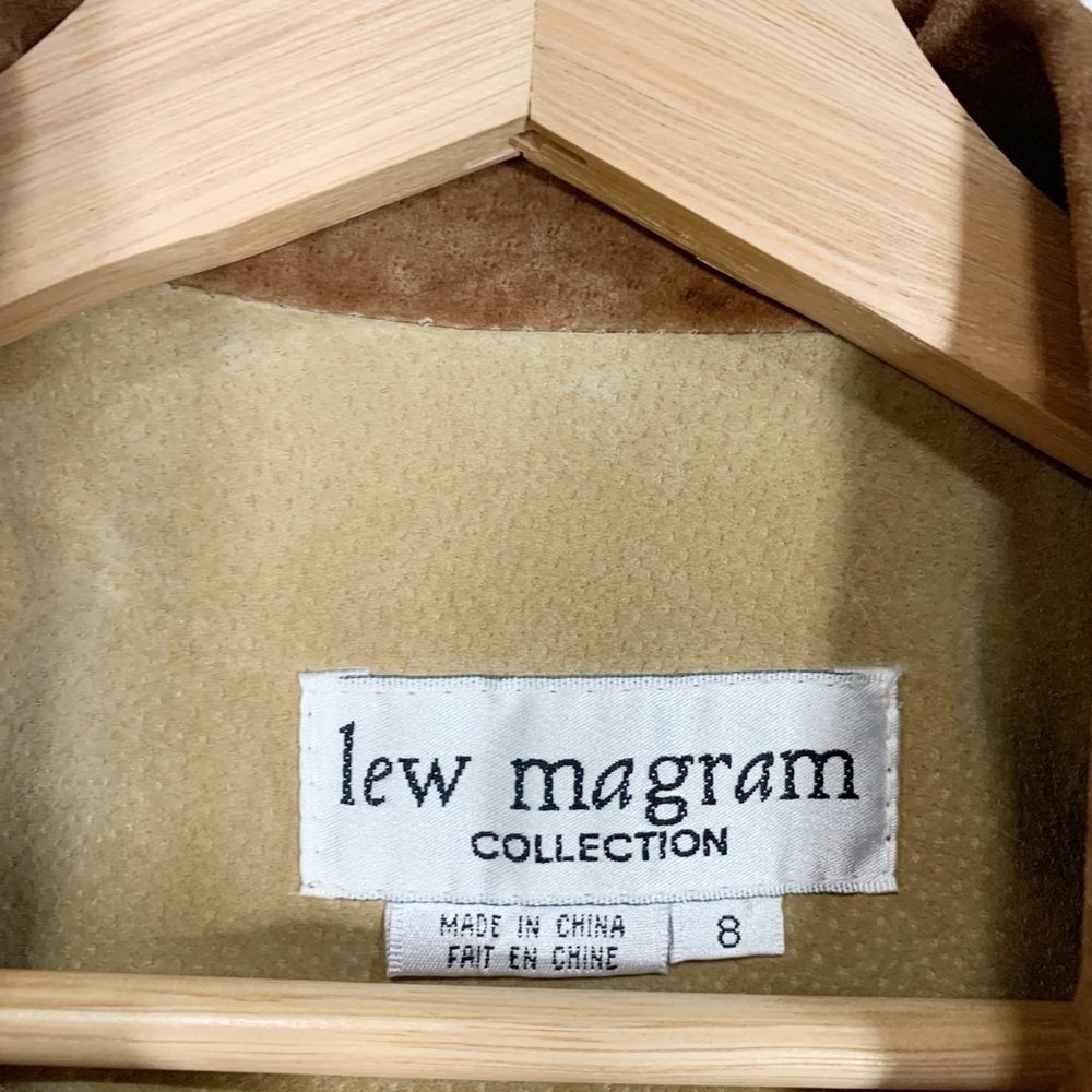 Vintage Lew Margam Suede Y2k Western Mid Length Leather Coat Size 8 - Picture 11 of 12